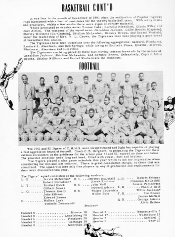                CHHS 1952 ATHLETICS